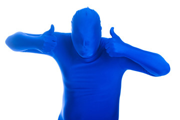 faceless man with two thumbs up