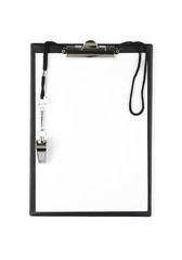 Blank sports clipboard on white background