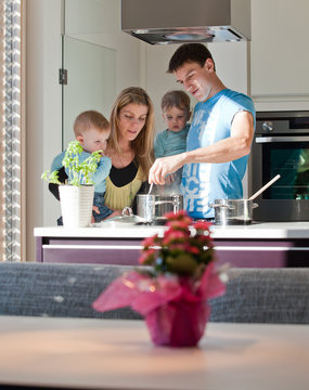 Twins rock the new kitchen