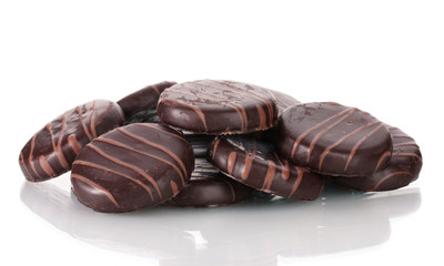 Сhocolate cookies isolated on white