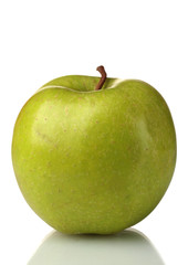 ripe green apple isolated on white