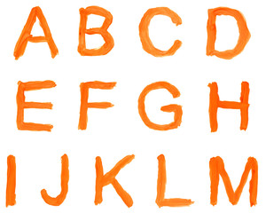 High resolution hand painted font set