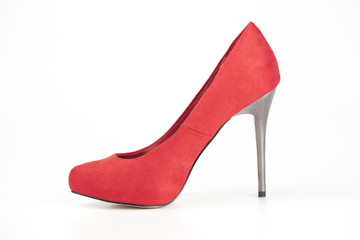 Red high heels isolated