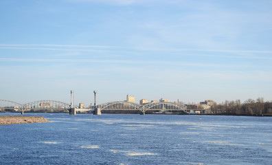 Neva river and Finland Railway Bridge