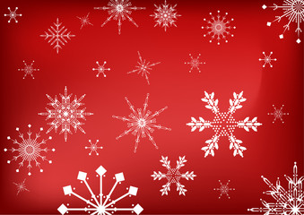bright background with white snowflakes