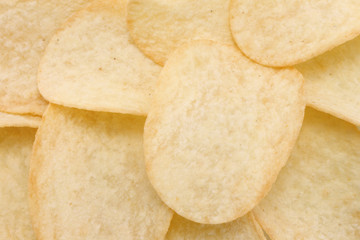 Heap of potato chips texture for background