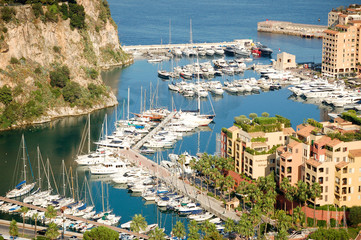 Port de Fontveille panorama. Monte Carlo.