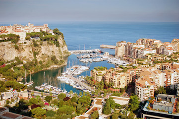 Port de Fontveille panorama. Monte Carlo.