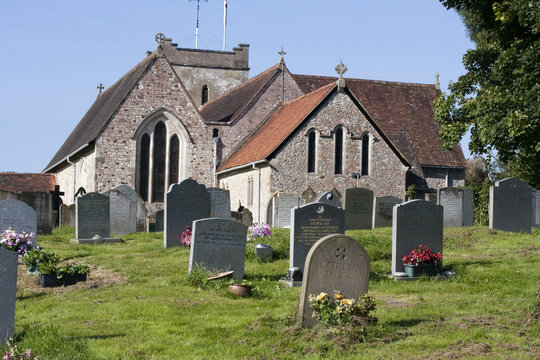 Selborne Church and graveyard in England