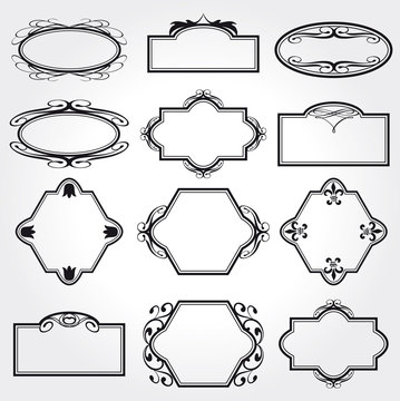 Vector Frame Set ornamental vintage decoration