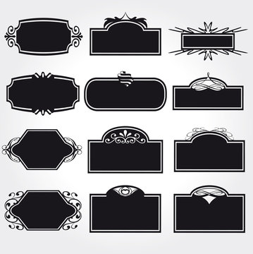 Vector Frame Set ornamental vintage decoration