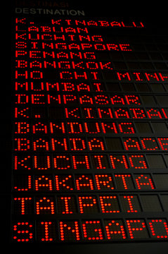 airport departures board