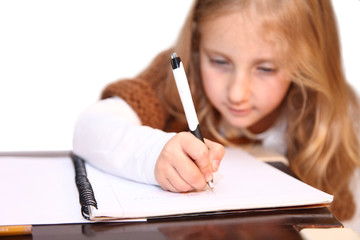 girl makes lessons
