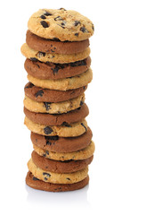 A stack of chocolate chip cookies
