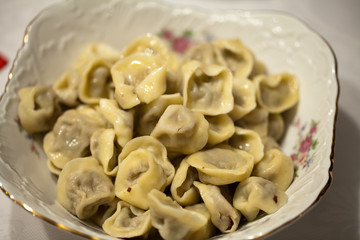 ravioli with mushroom and cabbage for christmas