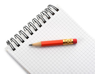Notebook and pencil