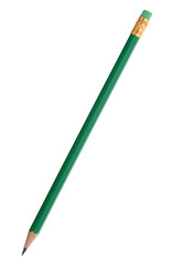 Green pencil with eraser