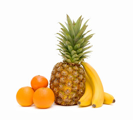 fresh fruit on a white background closeup