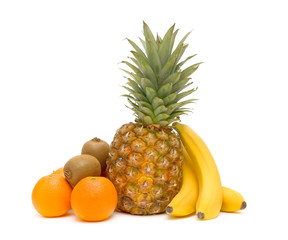 fresh fruit on a white background
