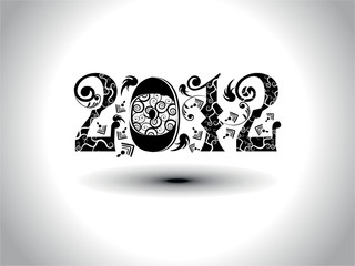 abstract artistic work design text with 2012 for happy new year