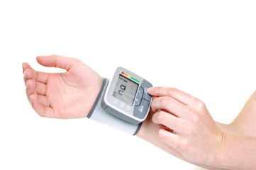 Digital wrist blood pressure monitor