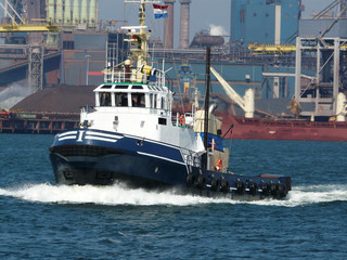 tug boat at sea