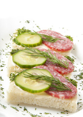 Sandwich with salami