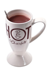 Hot chocolate drink clip art white BG with clipping path