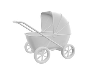 Fototapeta na wymiar white baby carriage