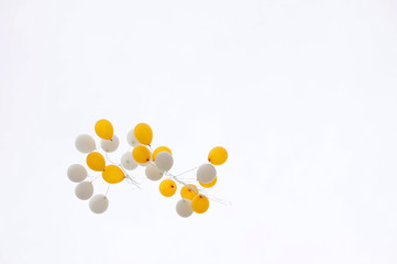 flying away balloons at wedding ceremony