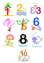 number 1 - 10