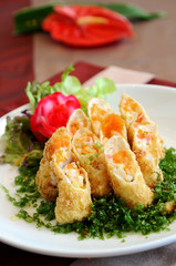 Fried Chinese Traditional Spring rolls food