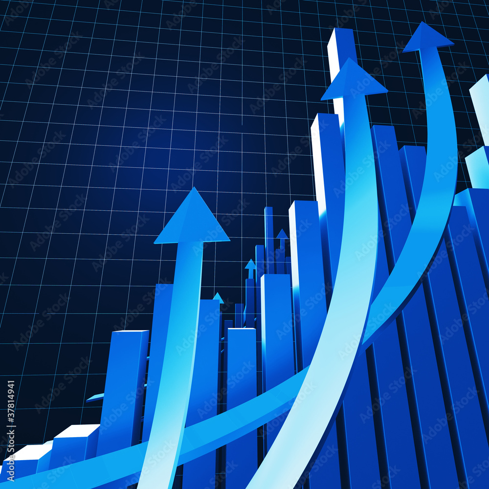 Wall mural financial chart