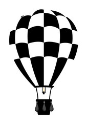 Naklejka premium Hot air balloon in black and white colour