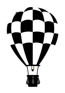 Hot air balloon in black and white colour