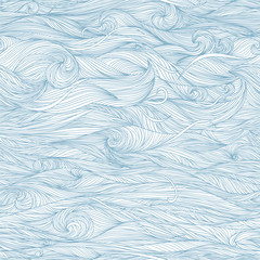 Abstract blue hand-drawn waves pattern