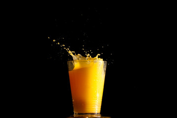Orange juice splashing