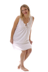 Fototapeta premium Jeune femme en robe blanche 9