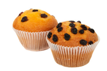muffins with raisins isolated