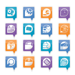 Computer, mobile phone and Internet icons
