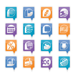 bank, business, finance and office icons