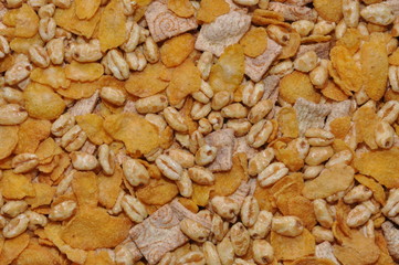 Corn flakes healthy food, mixture
