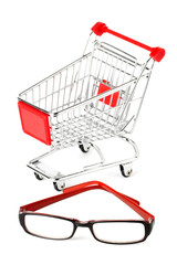 Shopping Cart with eye glasses