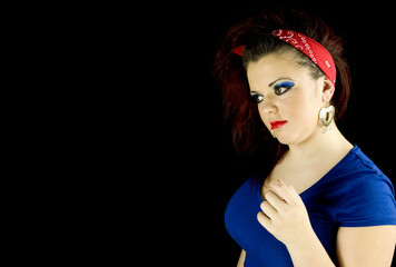 teenage girl looking to her right