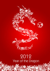 2012 Flying Chinese Snowflakes Pattern Dragon with Ball