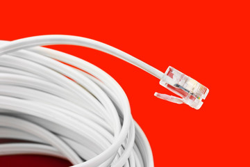 Macro of phone cable