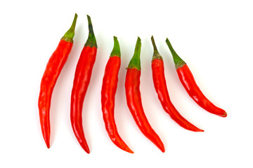 Group of red hot chili pepper