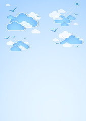 Blue sky with clouds. Illustration