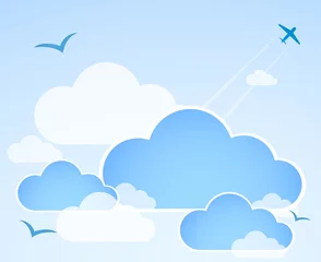 Photo sur Plexiglas Ciel Ciel bleu avec des nuages. Illustration