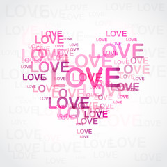Fototapeta premium Heart made with words 